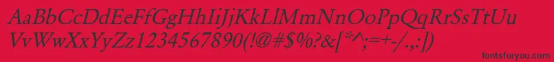 GaramondNormalItalic Font – Black Fonts on Red Background