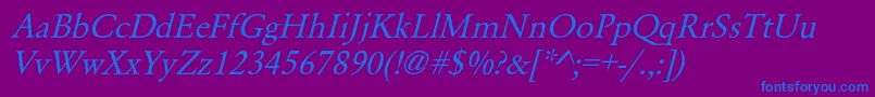 GaramondNormalItalic Font – Blue Fonts on Purple Background