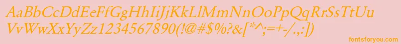 GaramondNormalItalic Font – Orange Fonts on Pink Background