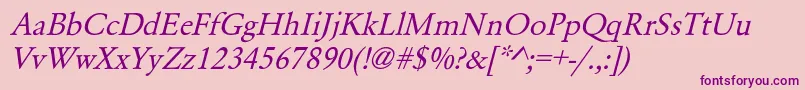GaramondNormalItalic Font – Purple Fonts on Pink Background