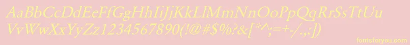 GaramondNormalItalic Font – Yellow Fonts on Pink Background