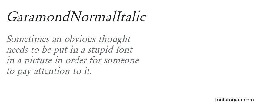 Review of the GaramondNormalItalic Font
