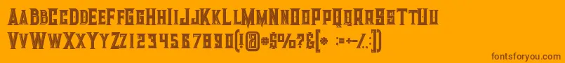 Giantboldinline Font – Brown Fonts on Orange Background
