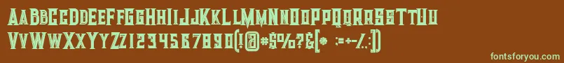 Giantboldinline Font – Green Fonts on Brown Background