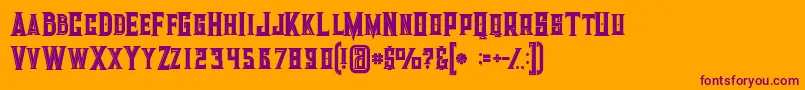 Giantboldinline Font – Purple Fonts on Orange Background