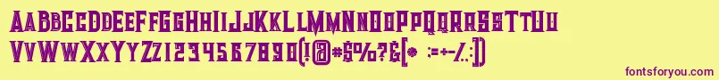 Giantboldinline Font – Purple Fonts on Yellow Background