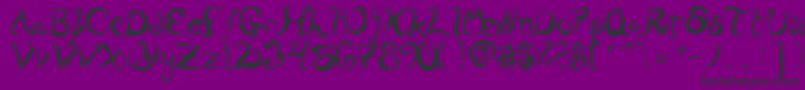 フォントWurlyFool – 紫の背景に黒い文字