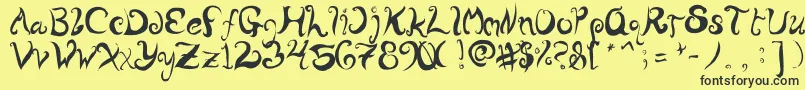 WurlyFool Font – Black Fonts on Yellow Background
