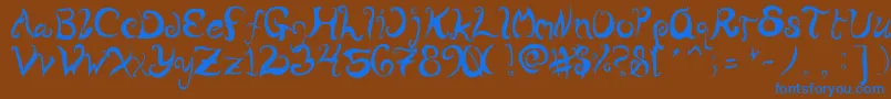 Шрифт WurlyFool – синие шрифты на коричневом фоне