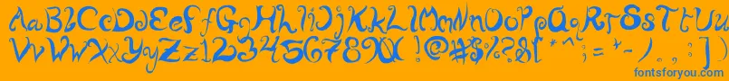 fuente WurlyFool – Fuentes Azules Sobre Fondo Naranja
