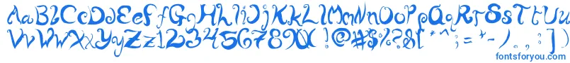 Шрифт WurlyFool – синие шрифты на белом фоне