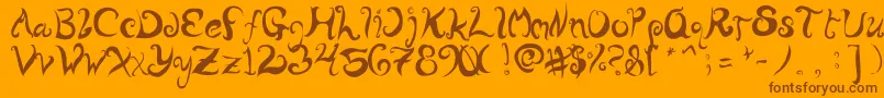WurlyFool Font – Brown Fonts on Orange Background