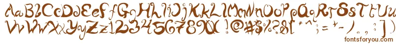 WurlyFool-Schriftart – Braune Schriften auf weißem Hintergrund