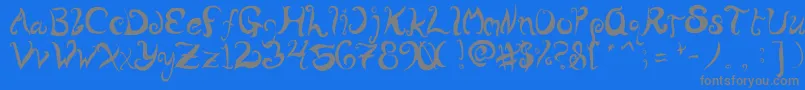 WurlyFool Font – Gray Fonts on Blue Background
