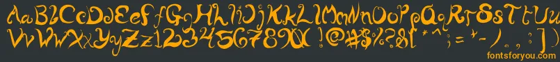 フォントWurlyFool – 黒い背景にオレンジの文字