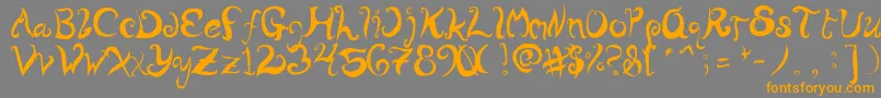 WurlyFool Font – Orange Fonts on Gray Background