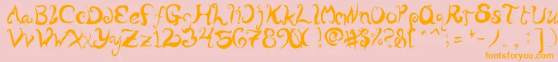 fuente WurlyFool – Fuentes Naranjas Sobre Fondo Rosa