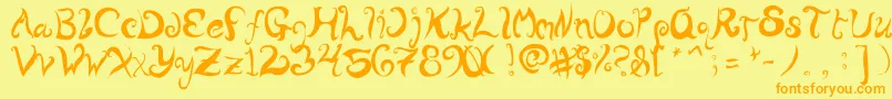 WurlyFool Font – Orange Fonts on Yellow Background