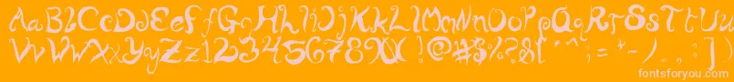 WurlyFool Font – Pink Fonts on Orange Background