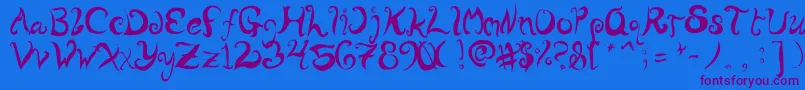 WurlyFool Font – Purple Fonts on Blue Background