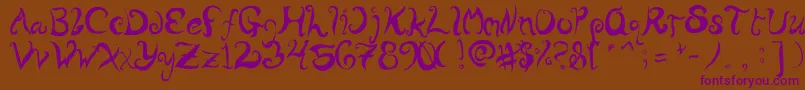 WurlyFool Font – Purple Fonts on Brown Background