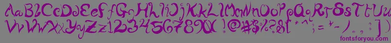 WurlyFool-Schriftart – Violette Schriften auf grauem Hintergrund
