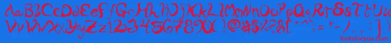 WurlyFool Font – Red Fonts on Blue Background