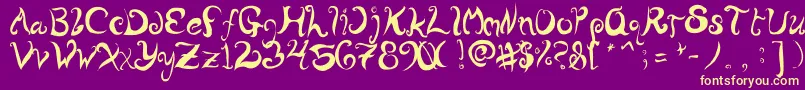 WurlyFool Font – Yellow Fonts on Purple Background
