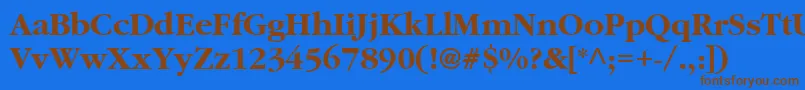 Czcionka ClassicRussianBold – brązowe czcionki na niebieskim tle