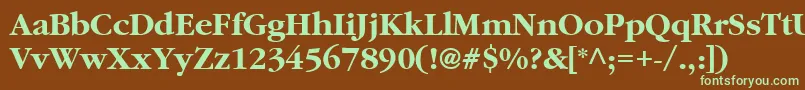 Czcionka ClassicRussianBold – zielone czcionki na brązowym tle