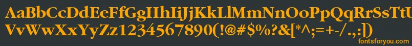 フォントClassicRussianBold – 黒い背景にオレンジの文字