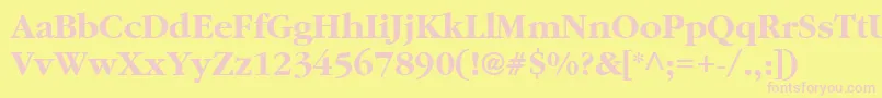 ClassicRussianBold-fontti – vaaleanpunaiset fontit keltaisella taustalla