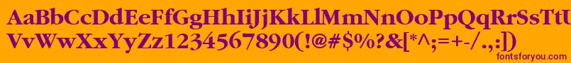 フォントClassicRussianBold – オレンジの背景に紫のフォント