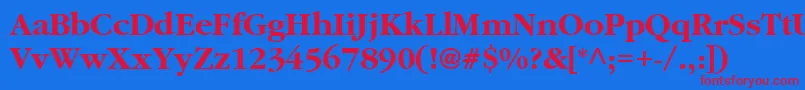 ClassicRussianBold-fontti – punaiset fontit sinisellä taustalla