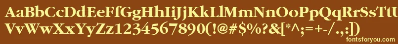 ClassicRussianBold-fontti – keltaiset fontit ruskealla taustalla