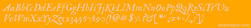 Imfeenit28p Font – Pink Fonts on Orange Background