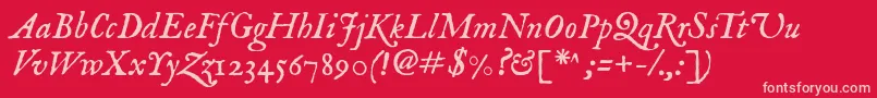 Imfeenit28p Font – Pink Fonts on Red Background