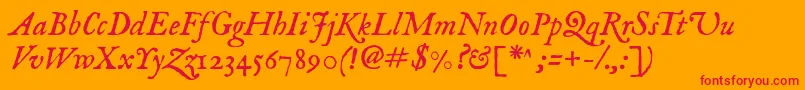 Imfeenit28p Font – Red Fonts on Orange Background
