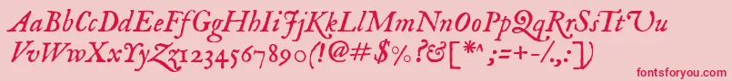 Imfeenit28p Font – Red Fonts on Pink Background