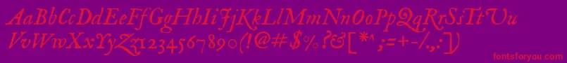 Imfeenit28p Font – Red Fonts on Purple Background