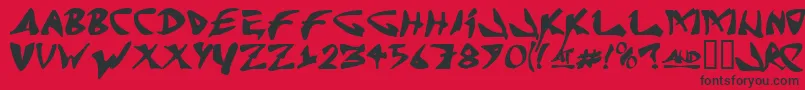 Jrandomc Font – Black Fonts on Red Background