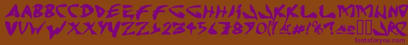 Jrandomc Font – Purple Fonts on Brown Background