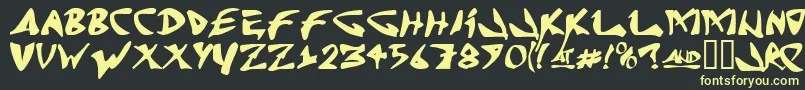 Jrandomc Font – Yellow Fonts on Black Background