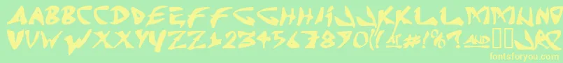 Jrandomc Font – Yellow Fonts on Green Background