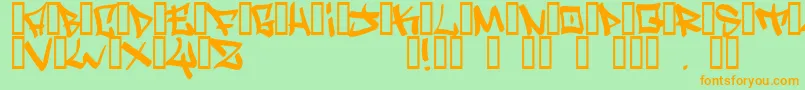 Writers Font – Orange Fonts on Green Background