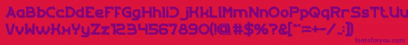 Czcionka EntranceBold – fioletowe czcionki na czerwonym tle