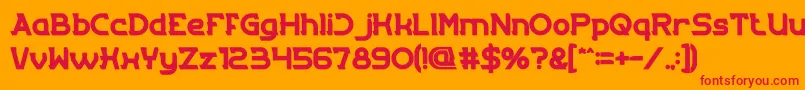 Czcionka EntranceBold – czerwone czcionki na pomarańczowym tle