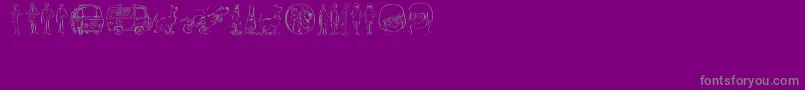 Scoobats Font – Gray Fonts on Purple Background