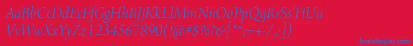 ArnoproLightitalic36pt Font – Blue Fonts on Red Background