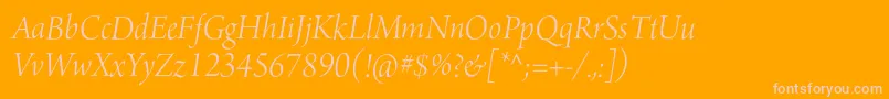 ArnoproLightitalic36pt Font – Pink Fonts on Orange Background